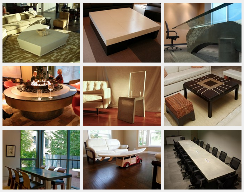 A variety of concrete furniture shared from ConcreteNetwork.com